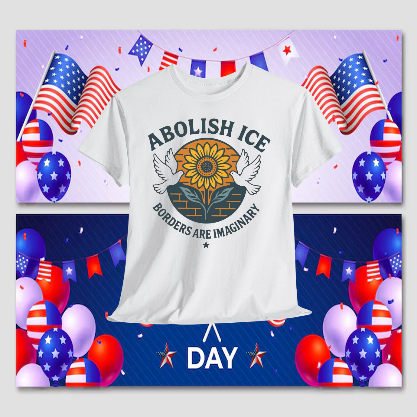 Abolish ICE Borders Are Imaginary Shirt