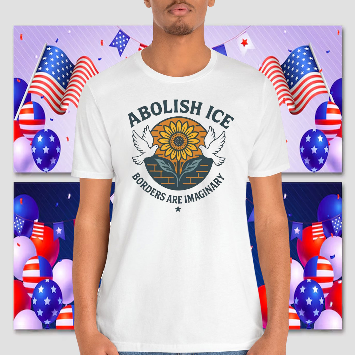 Abolish ICE Borders Are Imaginary Shirt