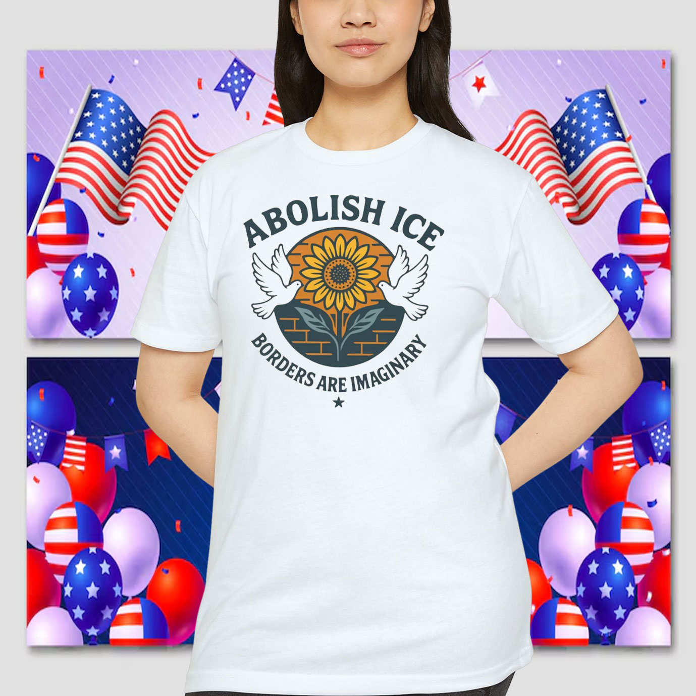 Abolish ICE Borders Are Imaginary Shirt