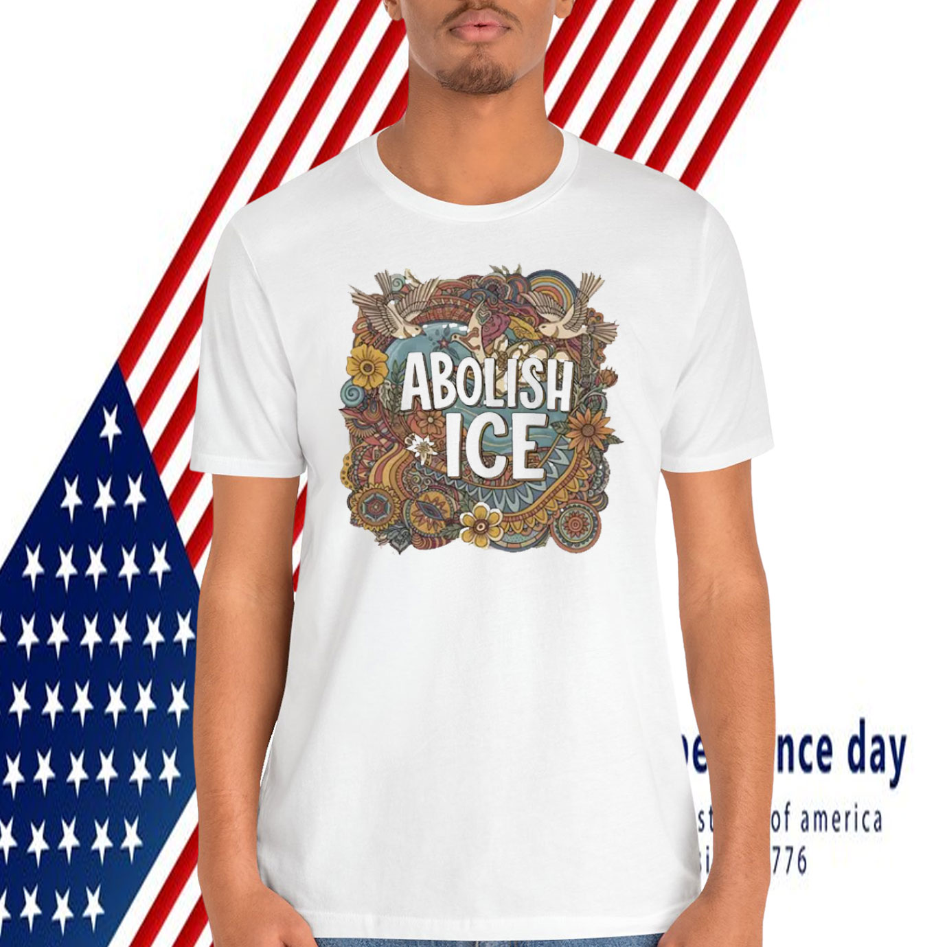 Abolish Ice Hippie Floral Shirt