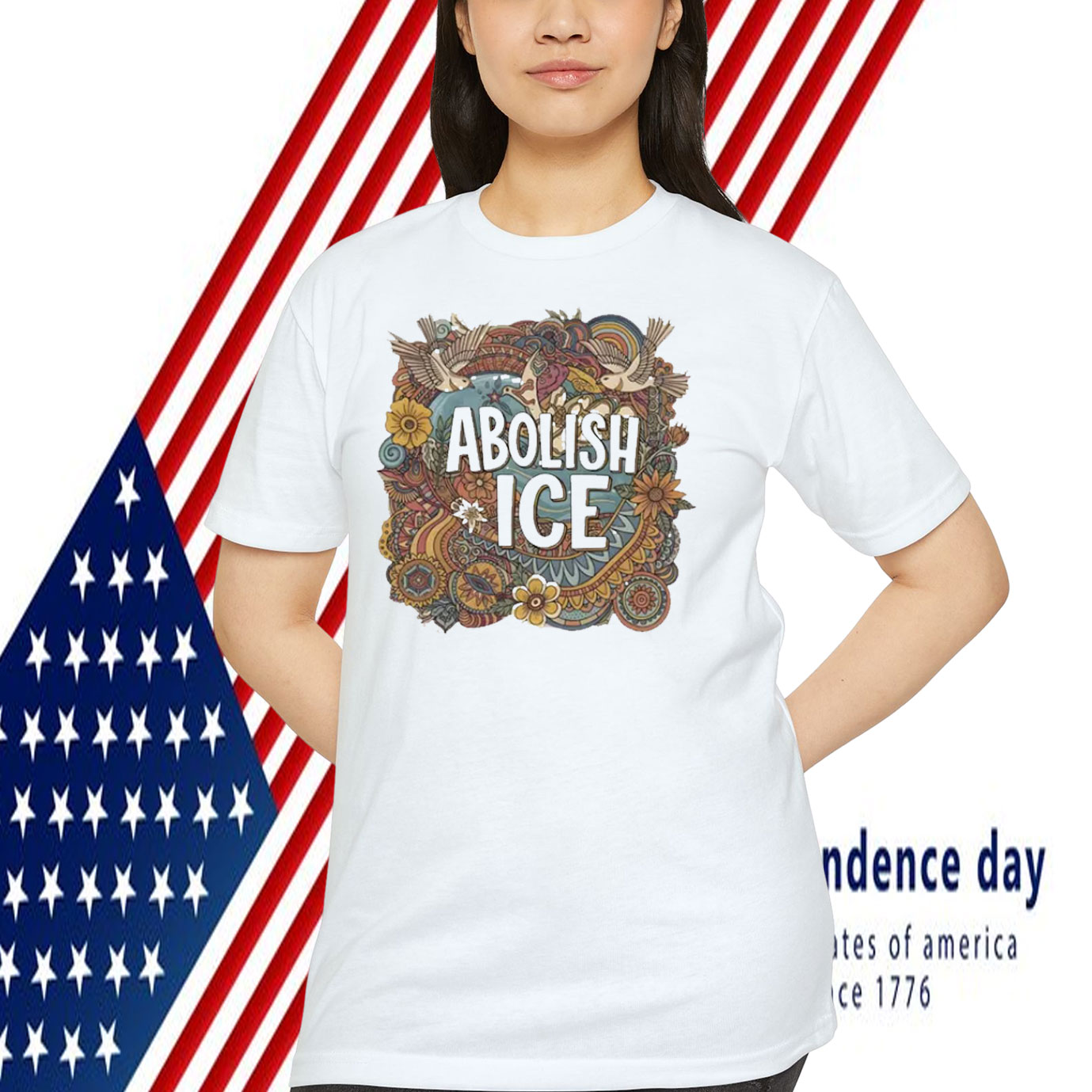 Abolish Ice Hippie Floral Shirt