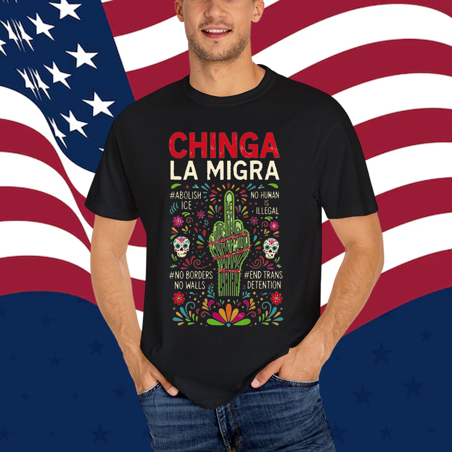 Chinga La Migra Clipart T-Shirt