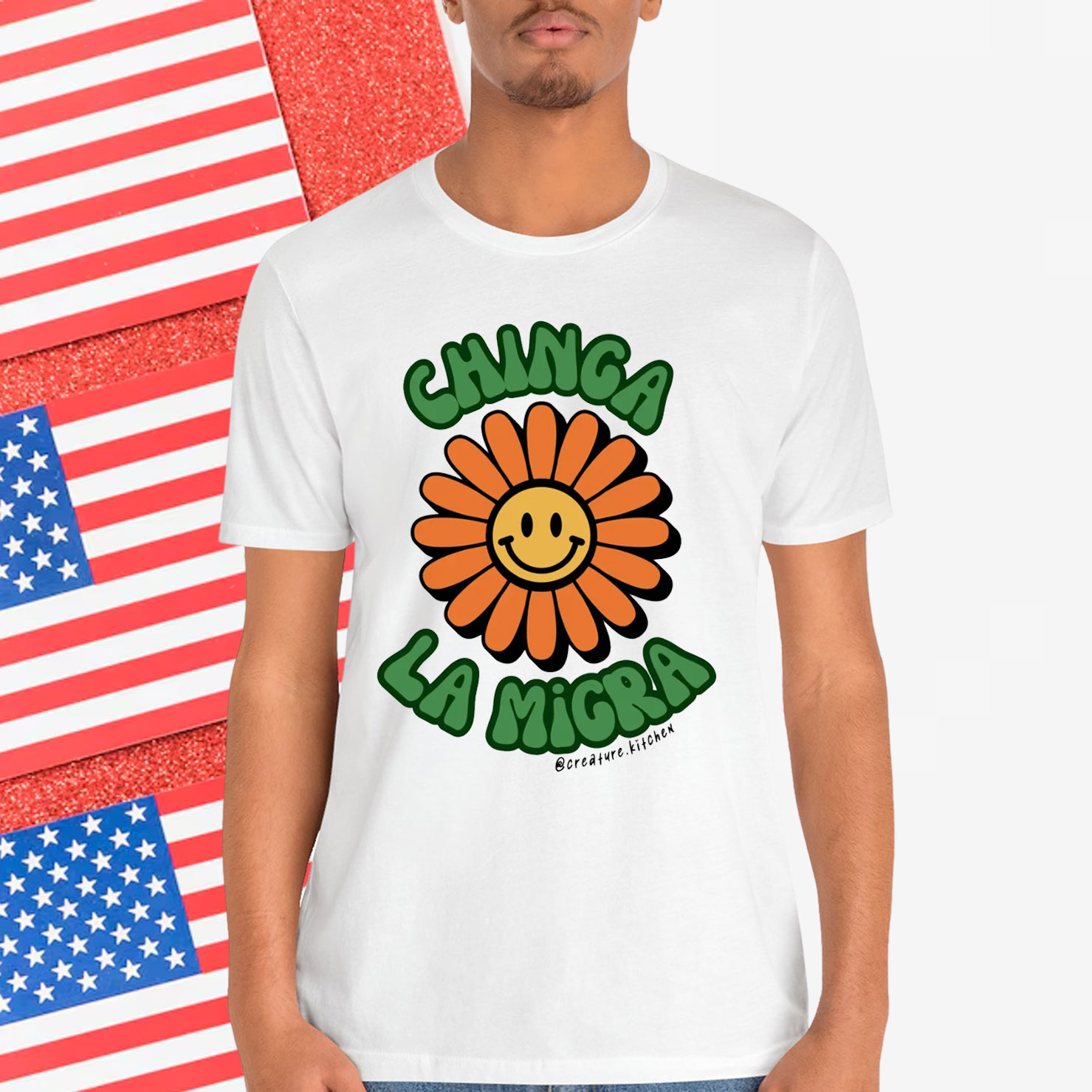 Chinga La Migra Die Cut Sticker T-Shirt