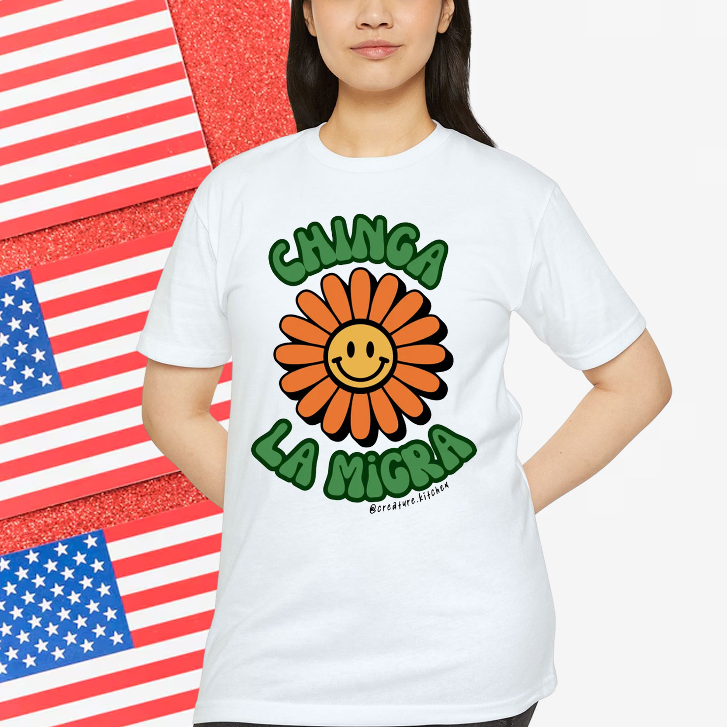 Chinga La Migra Die Cut Sticker T-Shirt