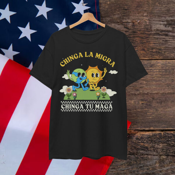 Chinga La Migra Groovy Retro T-Shirt