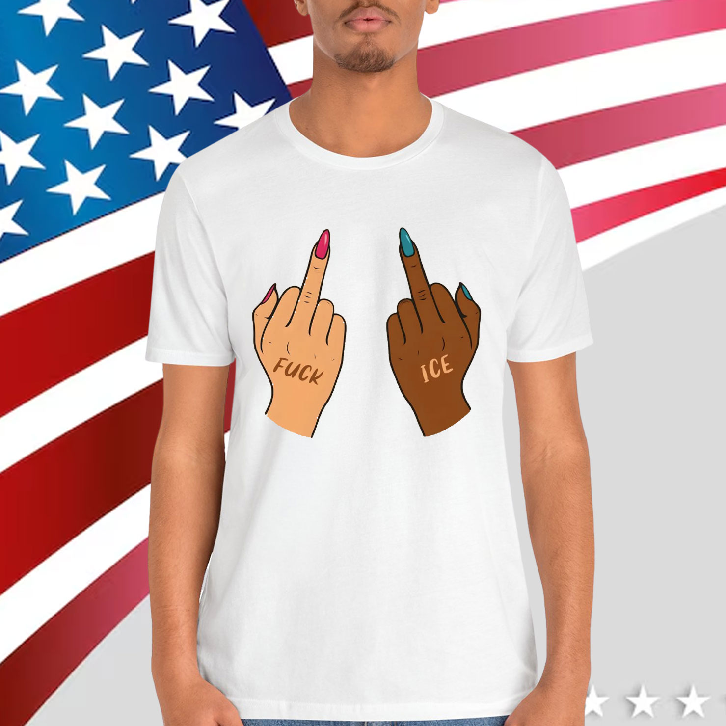 Fuck Ice Middle Fingers T-Shirt