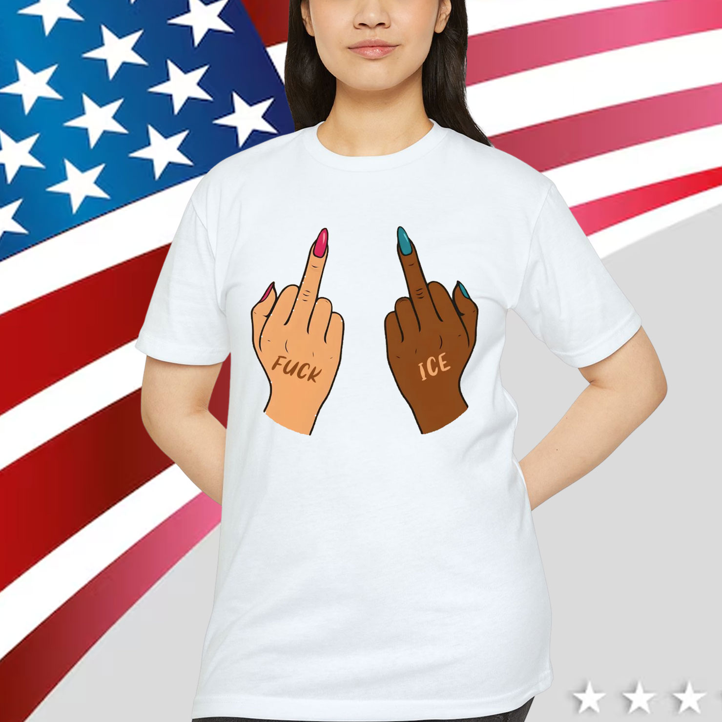 Fuck Ice Middle Fingers T-Shirt