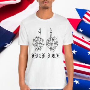 Fuck Ice Skeleton Middle Finger T-Shirt