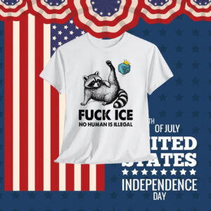 Funny Raccoon Fuck Ice No Human Is Illegal Shirt