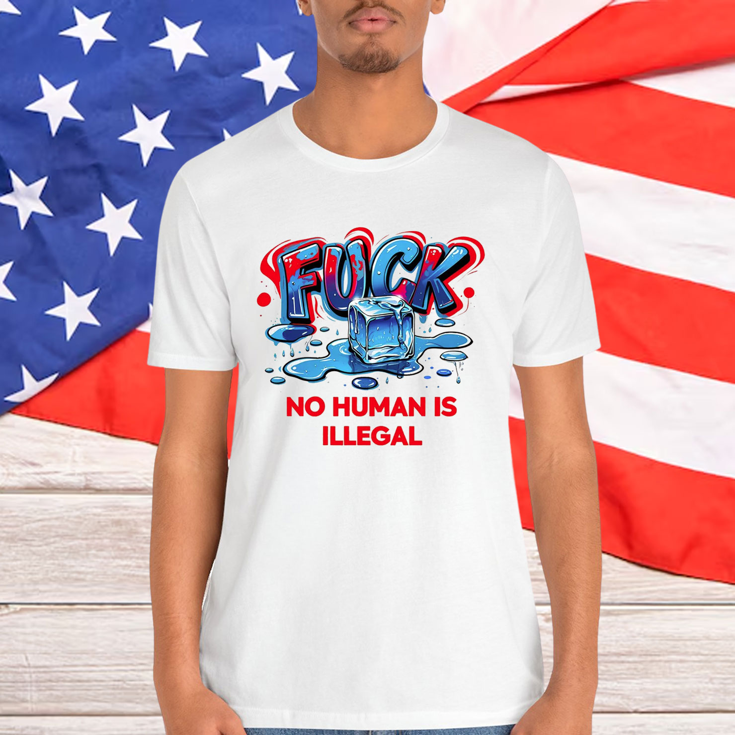 No Human Is Illegal Fuck ICE T-Shirt