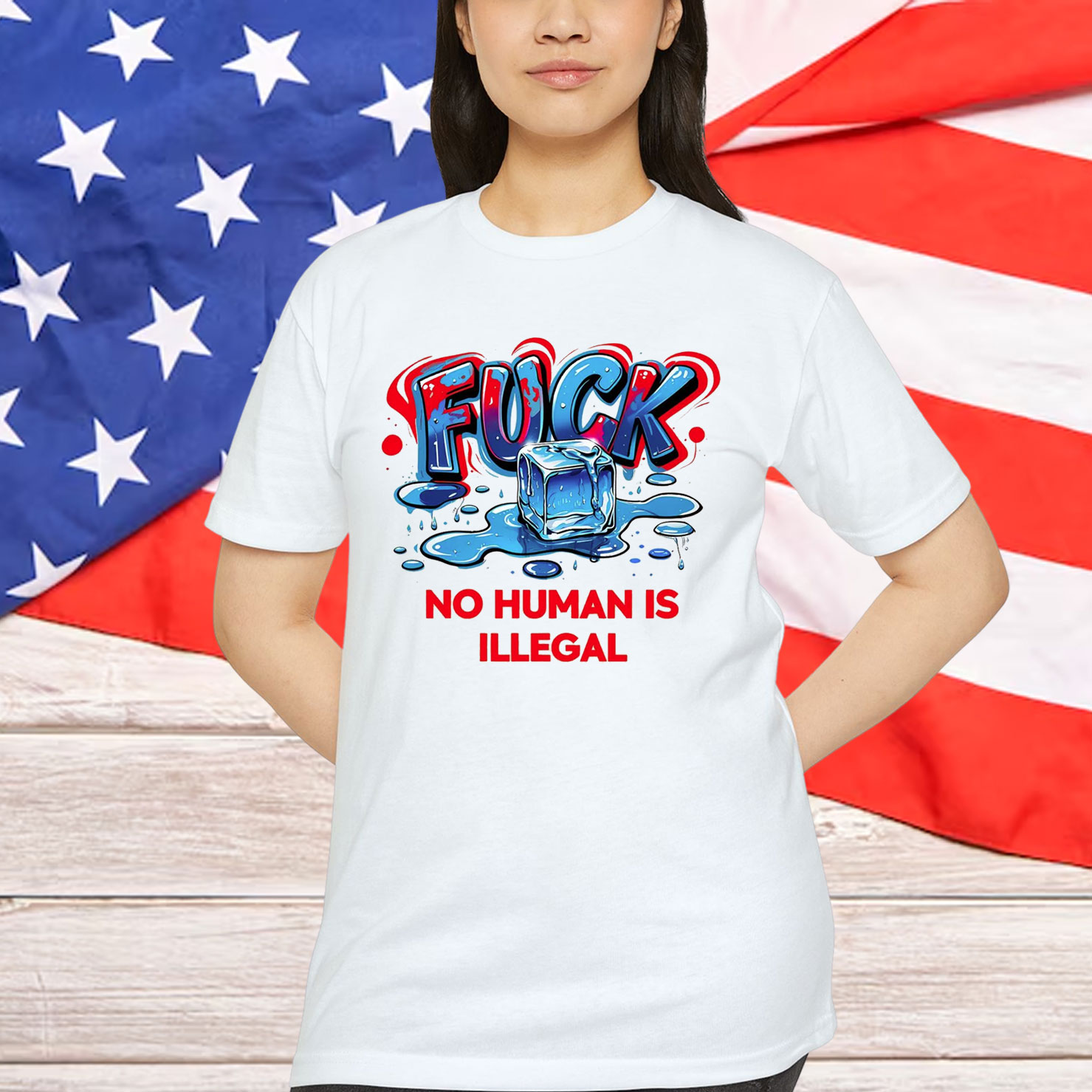No Human Is Illegal Fuck ICE T-Shirt