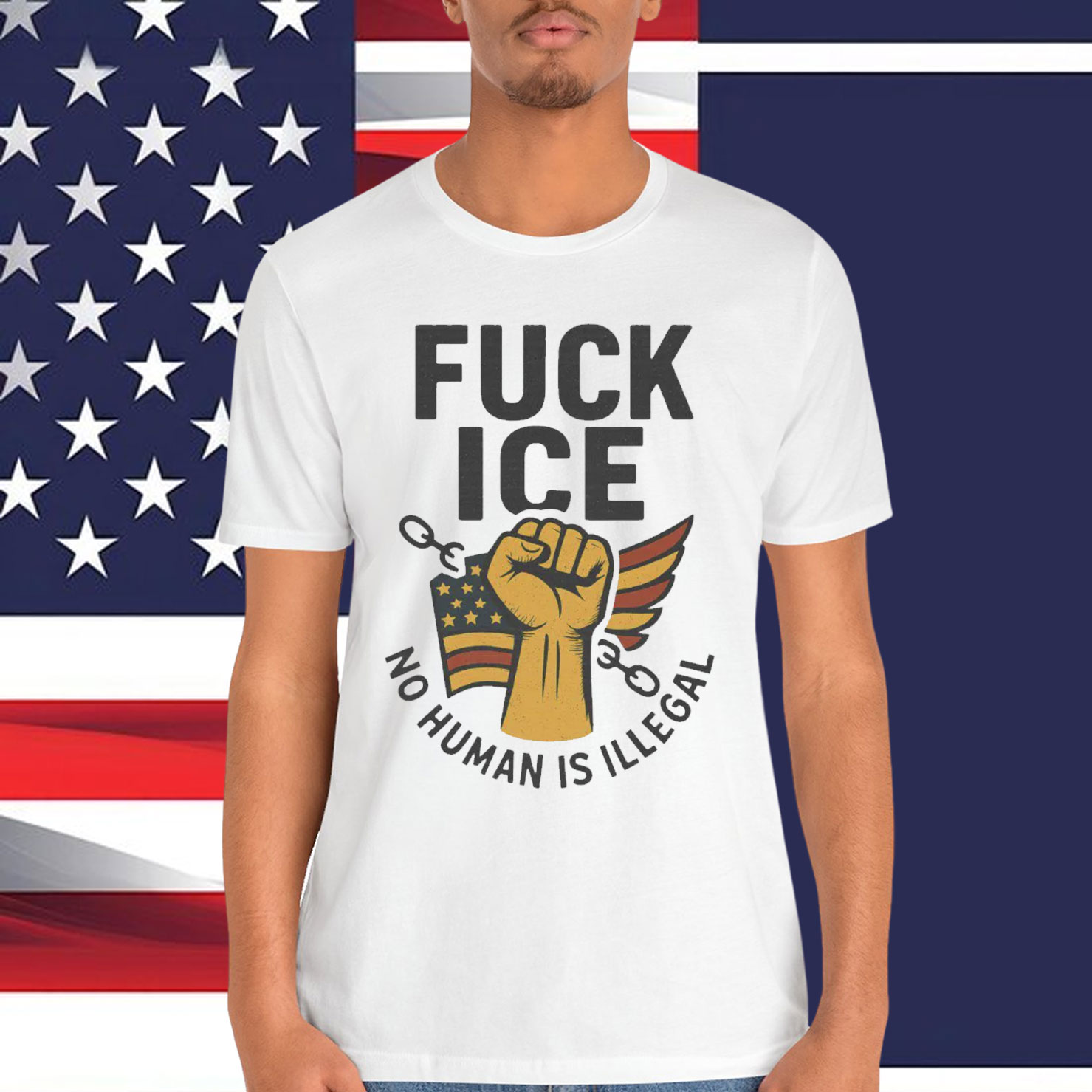 No Human Is Illegal Fuck ICE T-Shirt