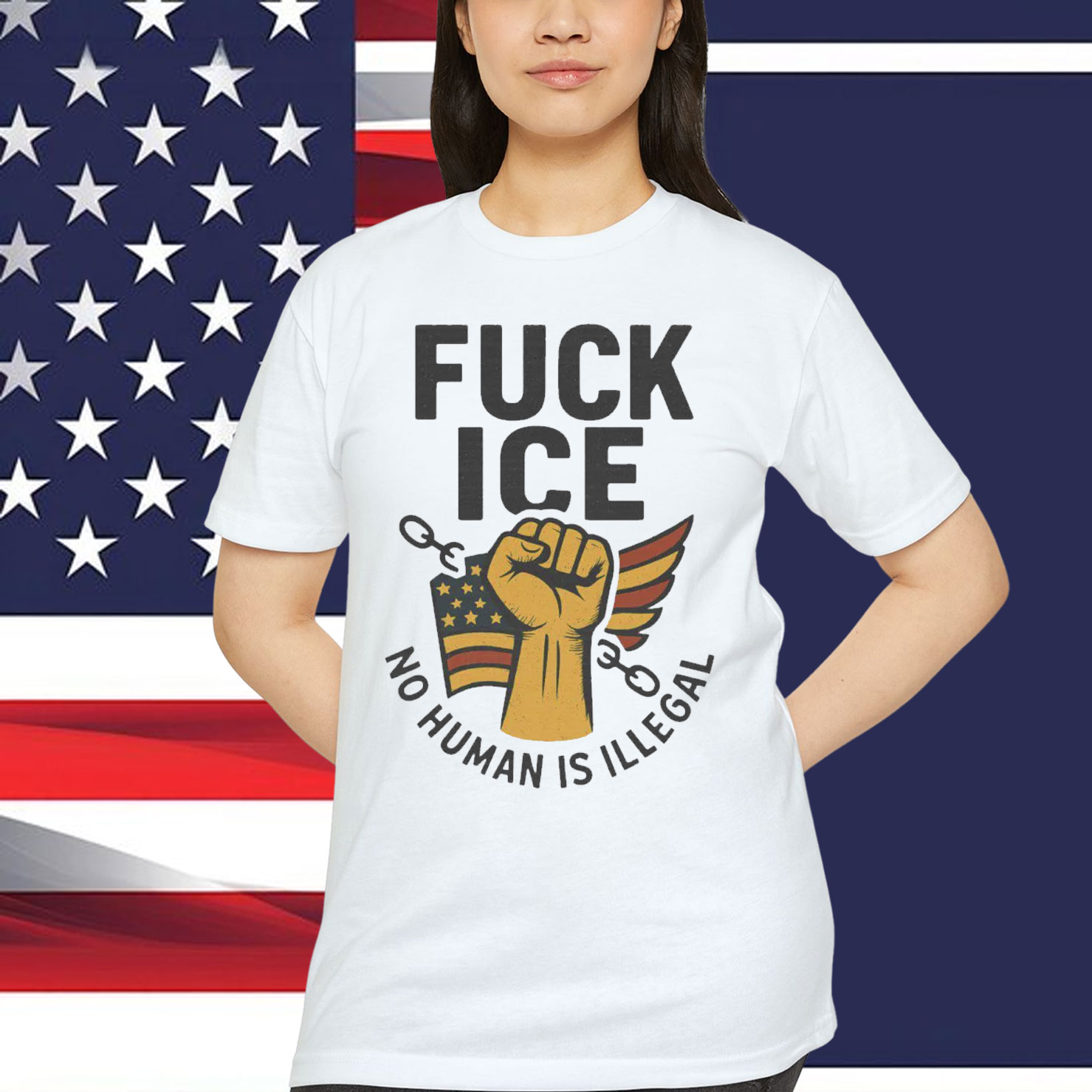 No Human Is Illegal Fuck ICE T-Shirt