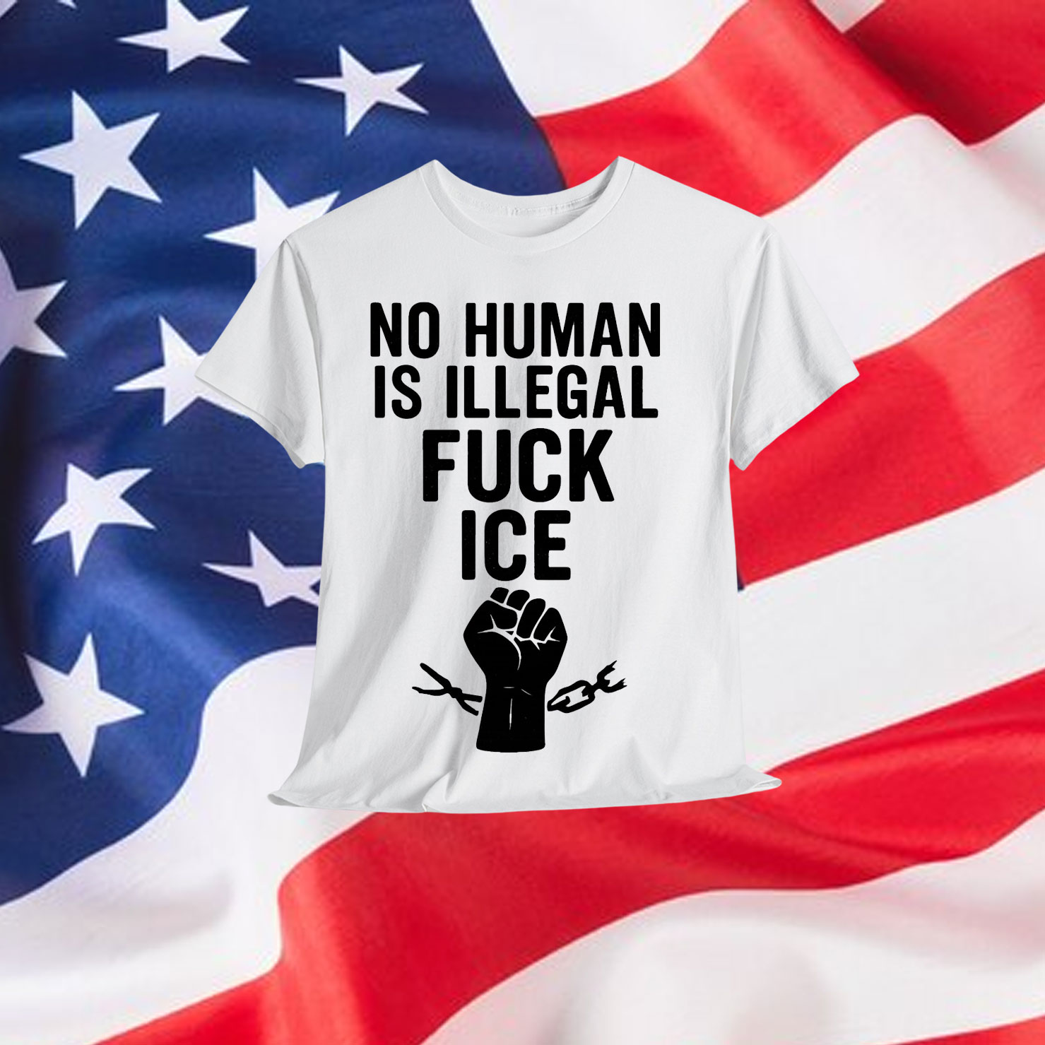 No Human Is Illegal Fuck ICE T-Shirt