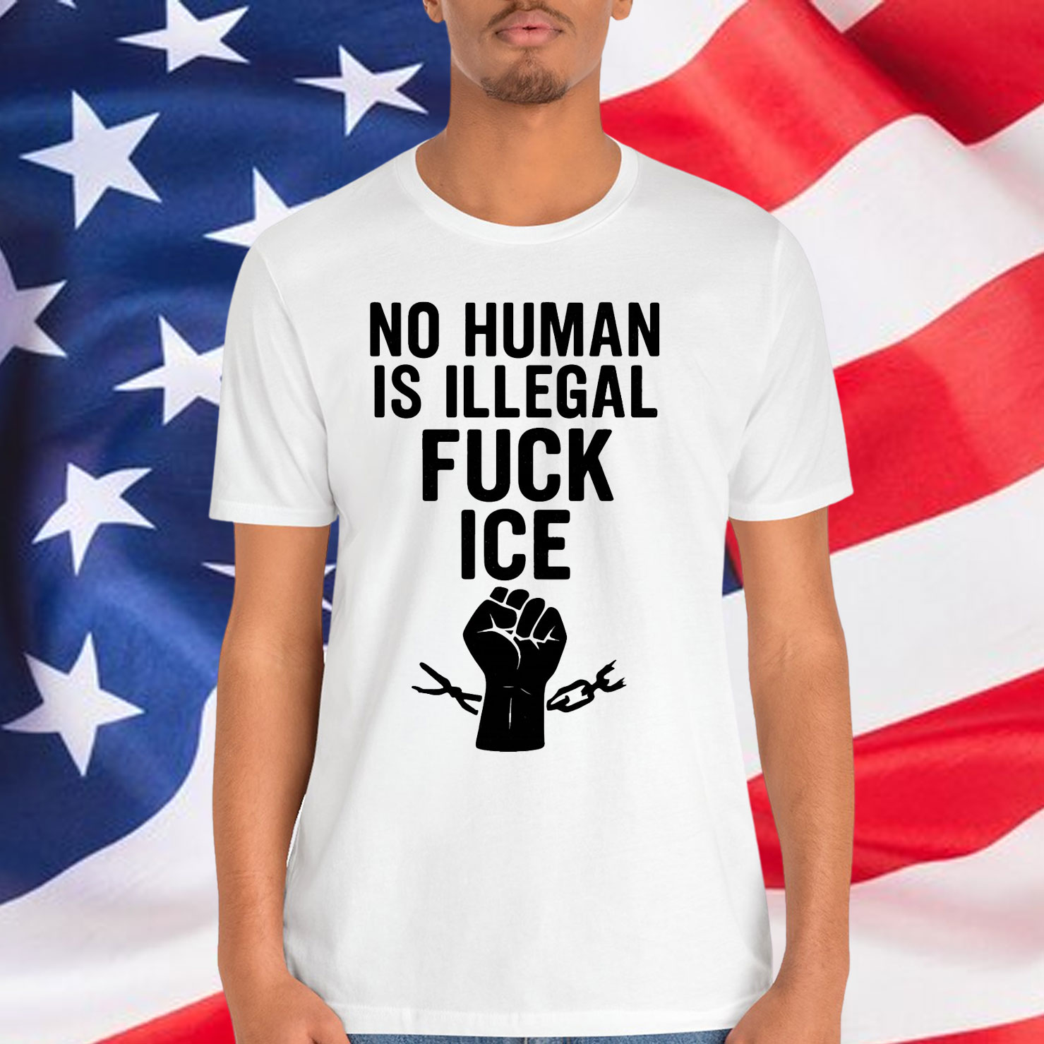 No Human Is Illegal Fuck ICE T-Shirt