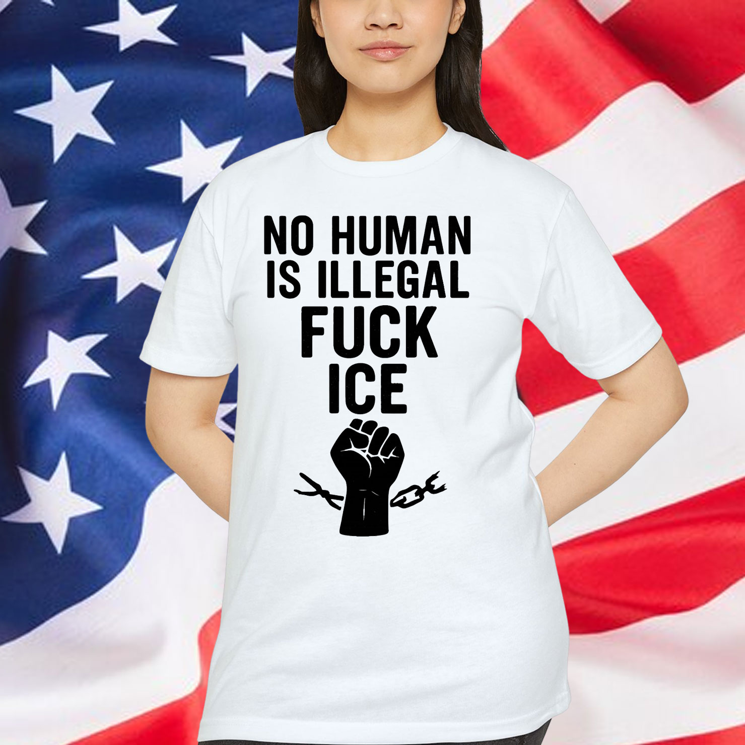 No Human Is Illegal Fuck ICE T-Shirt