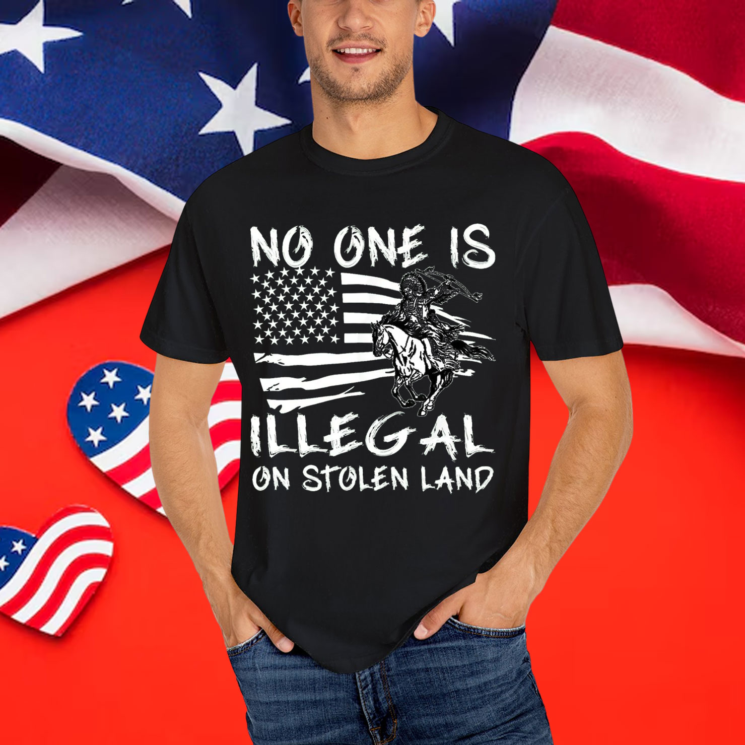 No One Is Illegal on Stolen Land T-Shirt