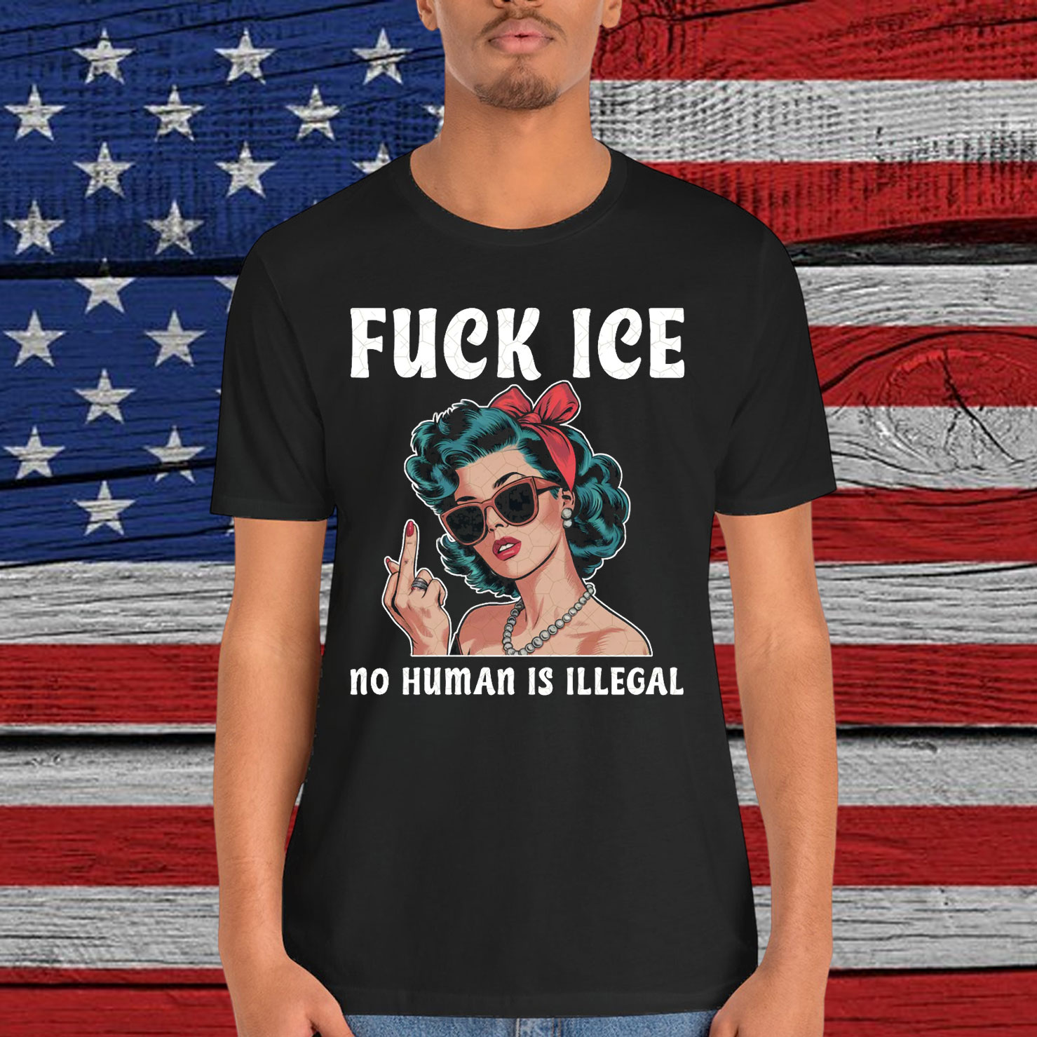 Retro Abolish ICE No Human Is Illegal T-Shirt