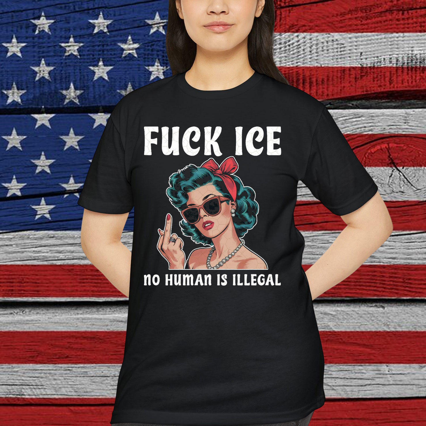 Retro Abolish ICE No Human Is Illegal T-Shirt