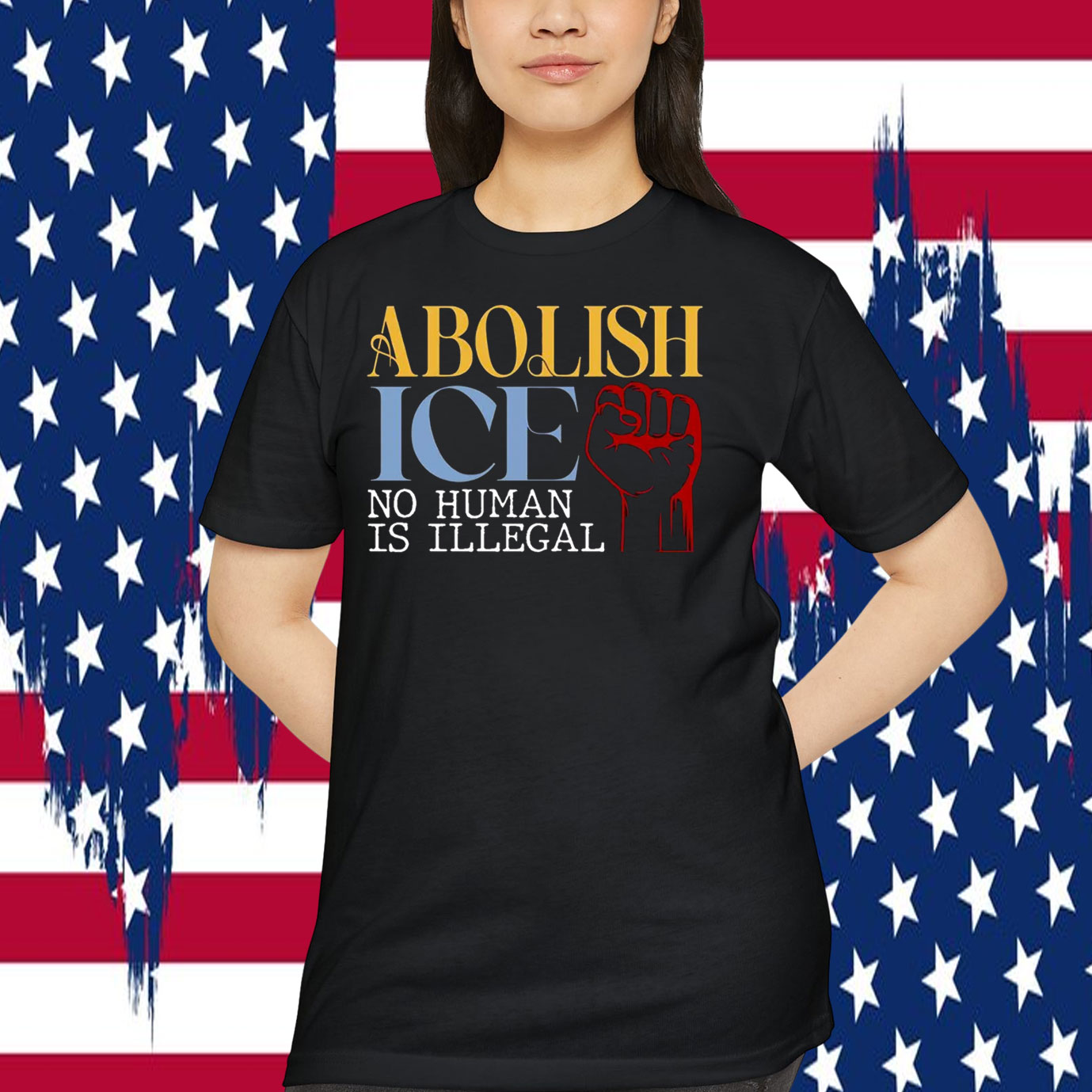 Retro Abolish Ice No Human Is Illegal Shirt