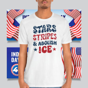 Stars Stripes and Abolish ICE Shirt