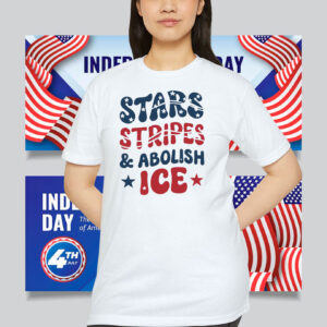 Stars Stripes and Abolish ICE Shirt