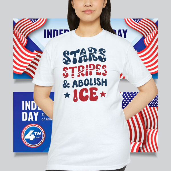 Stars Stripes and Abolish ICE Shirt