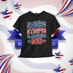 Stars Stripes and Abolish ICE T-Shirt