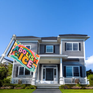 Abolish ICE Floral Flag