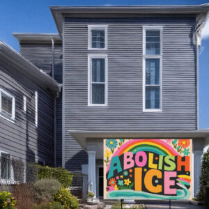 Abolish ICE Flowers Yard Sign