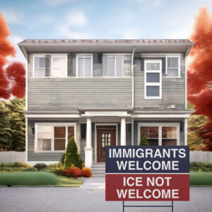Immigrants Welcome ICE Not Welcome Yard Sign